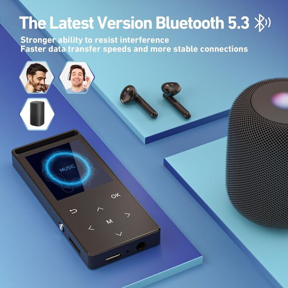 MP3 Player, 16GB MP3 Player Bluetooth 5.3 - Picture 3 of 3